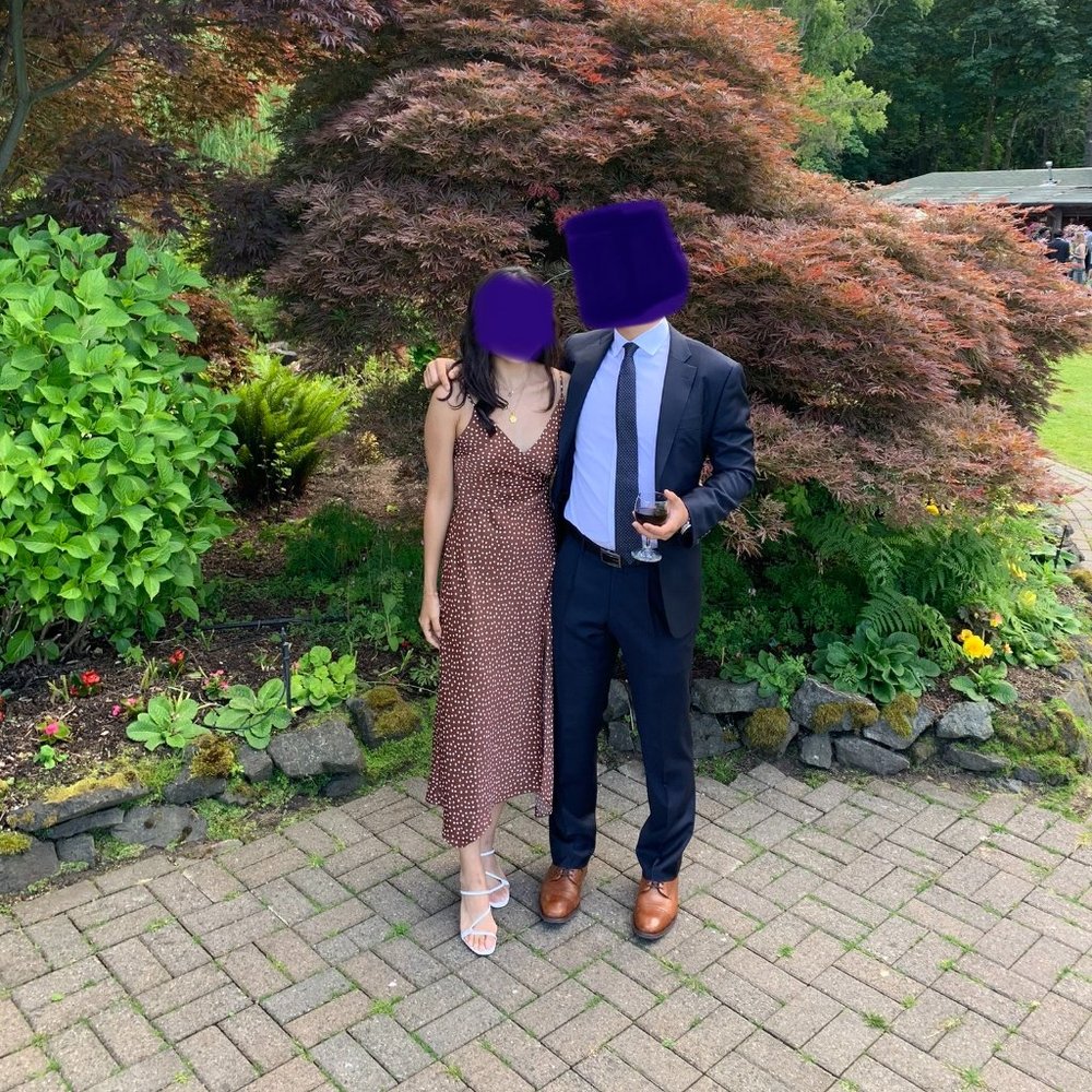 Urban Outfitters Satin Brown dotted midi dress with slit, size XS